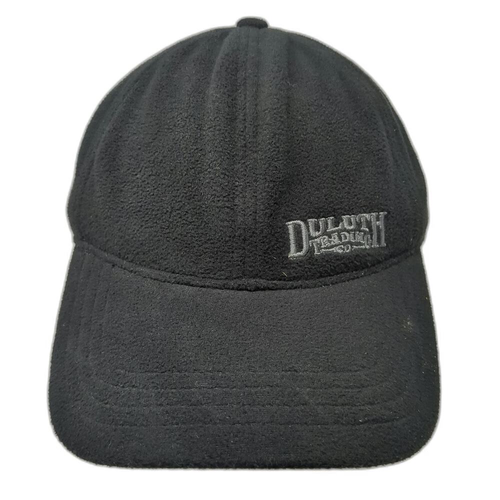Duluth Trading Co Baseball Cap Black M/L Fleece Slideback Logo Hat